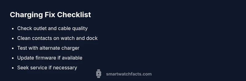 Checklist for smartwatch charging fixes