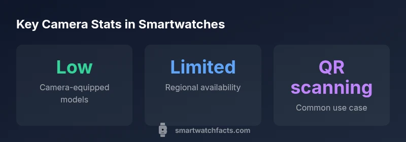 Stats infographic showing camera presence, regional availability, and use cases for smartwatches