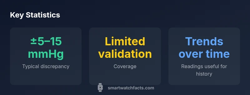 Illustration of BP readings from a smartwatch with statistical highlights