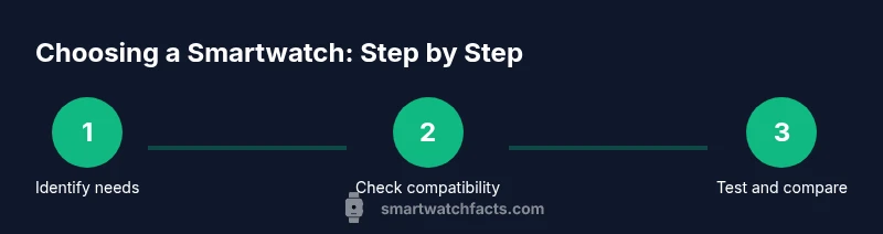 Process infographic showing steps to choose a smartwatch