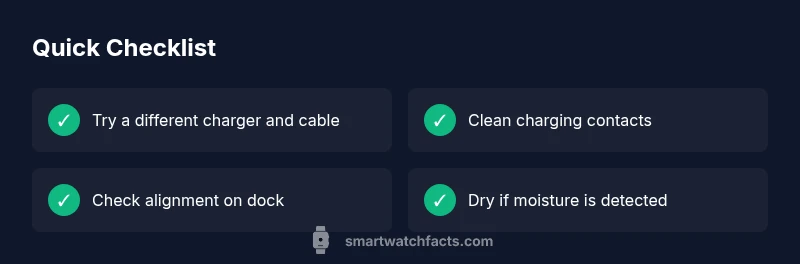 Checklist for fixing smartwatch charging issues
