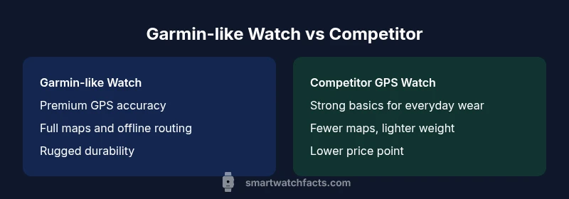 Infographic comparing Garmin-like smartwatch to a competitor