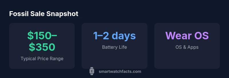 Infographic showing Fossil watch sale stats