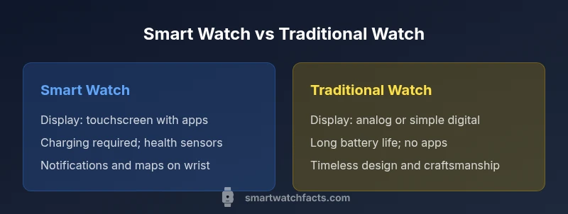 Comparison infographic: smart watch vs traditional watch features