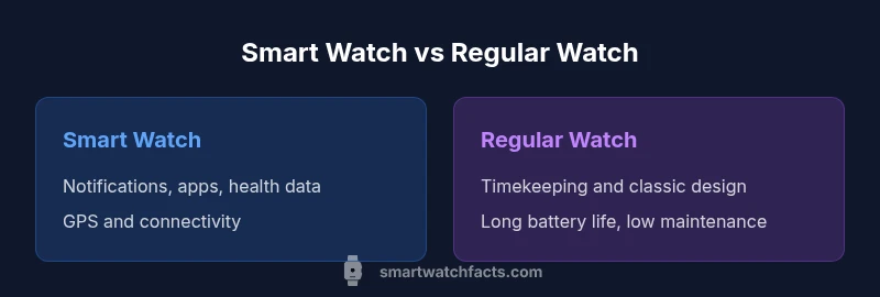 Comparison infographic showing Smart Watch vs Regular Watch
