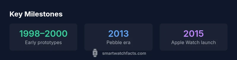 Timeline infographic of smartwatch milestones