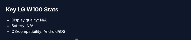 LG W100 features and specs at a glance